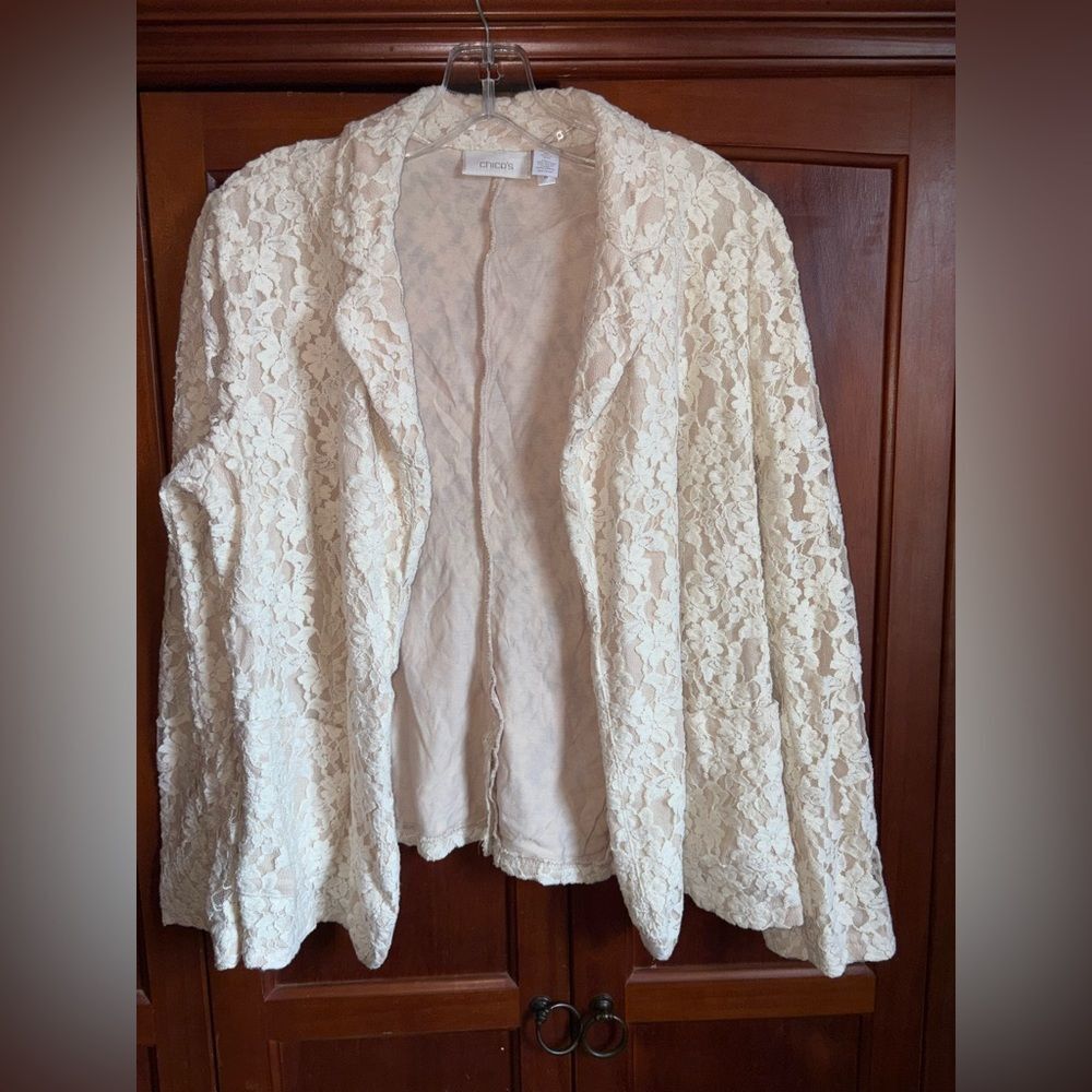 Chico's Beige Lace Cardigan #1629
